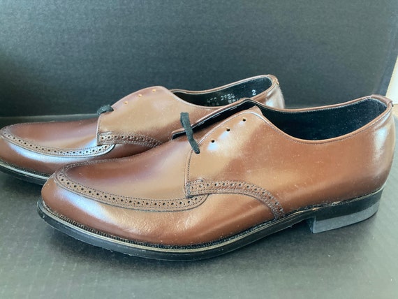 1950's-60's DEADSTOCK Rand Brown Leather Oxford S… - image 2