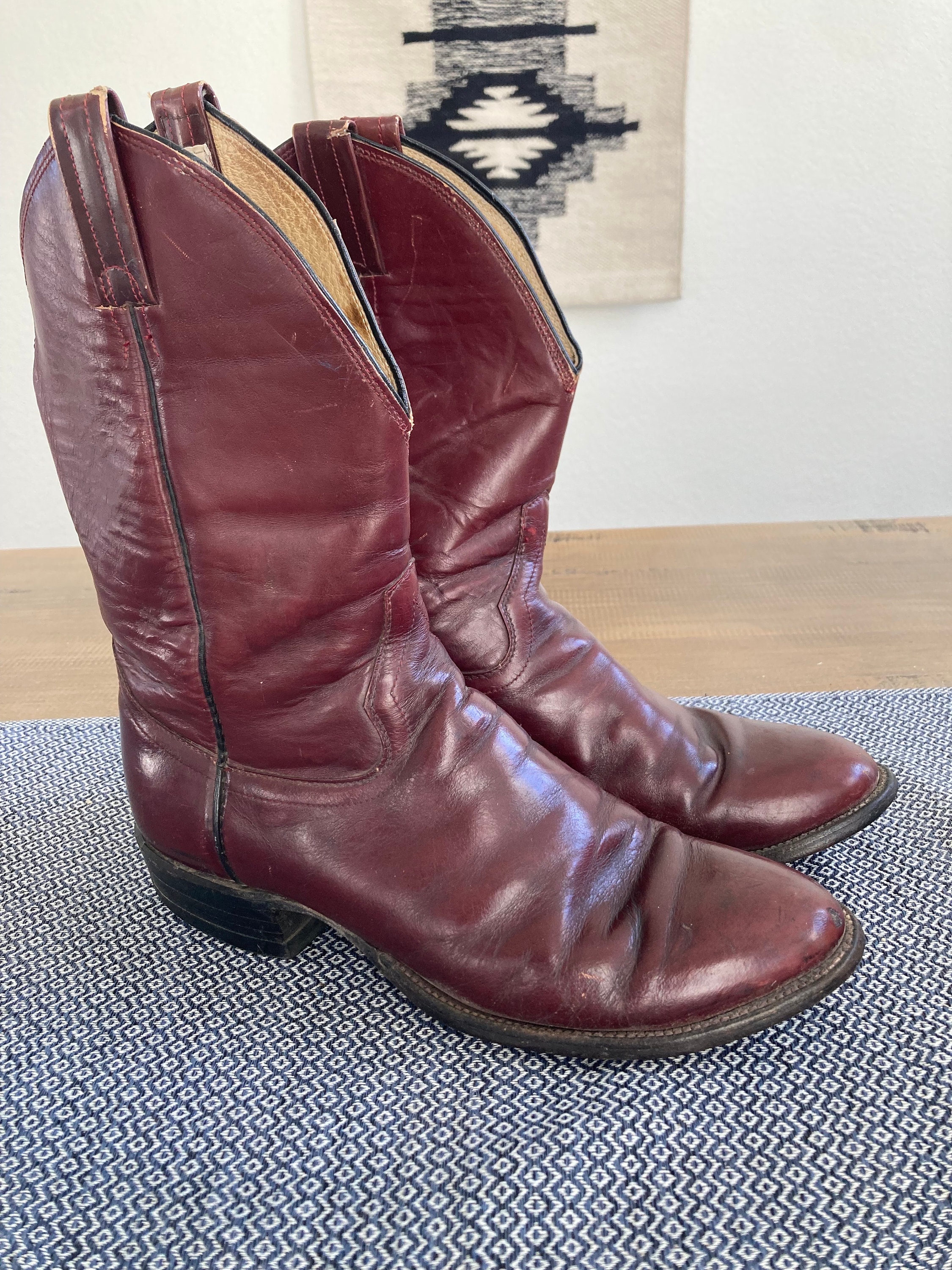 Bottines Santiags Cowboy Country et Western Homme et Femme 1931 Cuir Marron