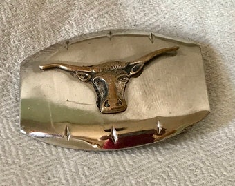 ESTATE FIND!  Vintage 1970's Longhorn or Steer Head Belt Buckle