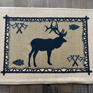 Rustic Mountain Cabin Moose Placemat – Set of 6  Table Mats Lodge Style