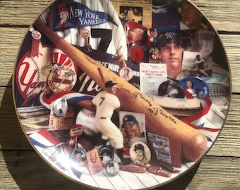 1995 Collectible Plate - The Mantle Story - All -Star Memories Collection Mickey Mantle Baseball Plate