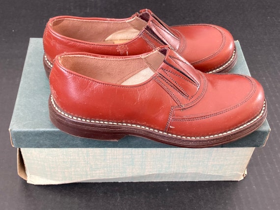 Vintage Kids Brown Leather Oxford Shoes - Toddler… - image 4