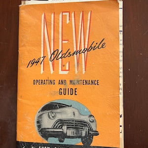 1947 Oldsmobile Bruksanvisning och underhållsguide + extrafunktioner Virginia Bennett Buells dödsbo Temple Buells hustru Ägarmanual