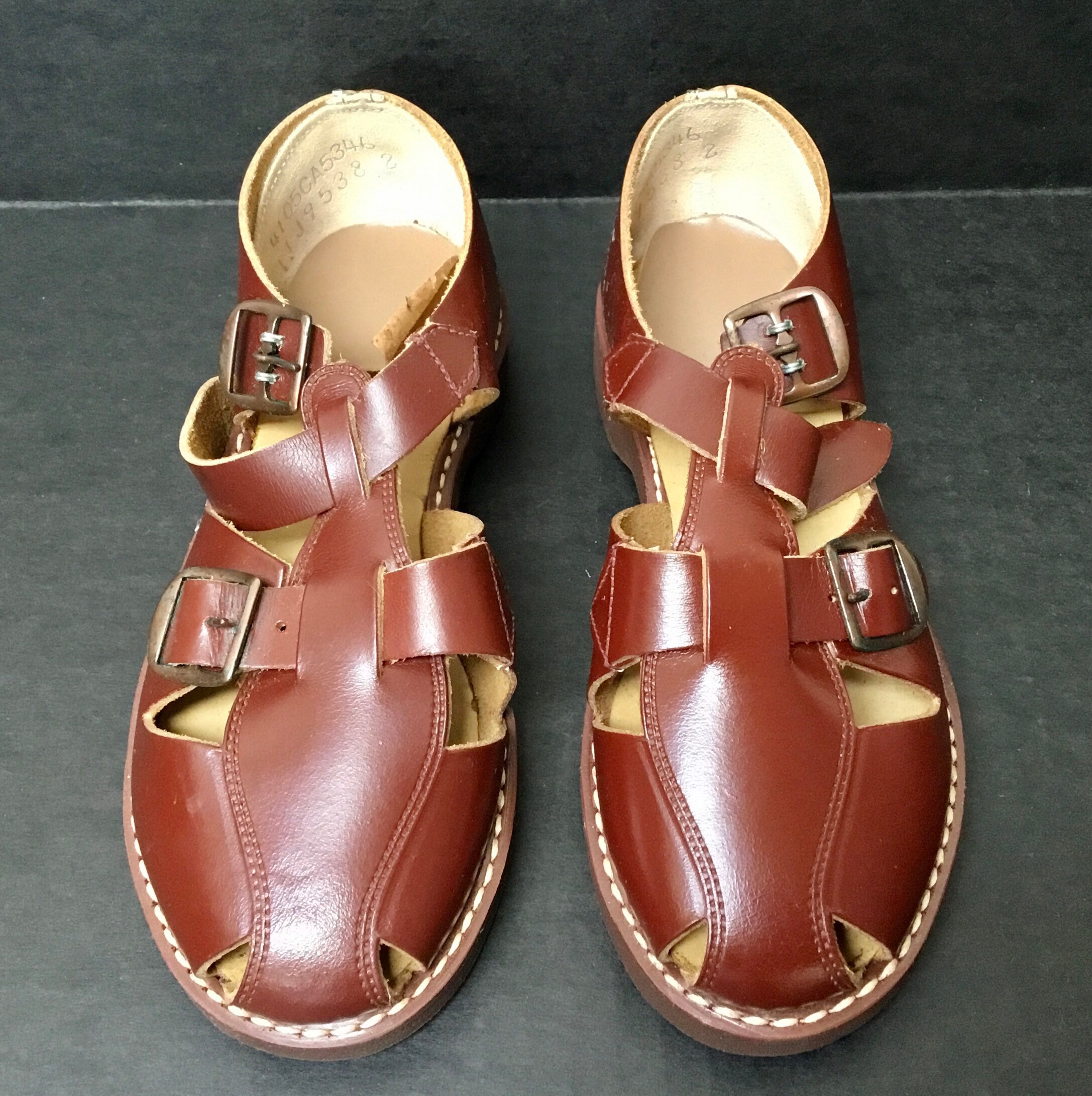 Vintage Leather Toddler Sandals Kids Shoes Size 10.5 Scamperoos Brown