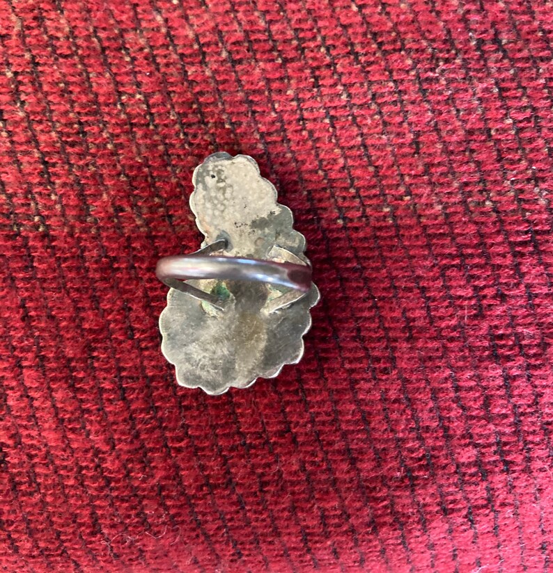 Vintage Sterling Silver Turquoise Statement Ring Size 8