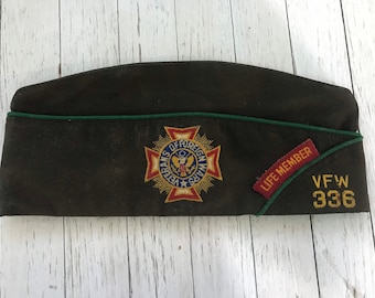1980’s Veterans of Foreign Wars Life Member Dist. 6 Chaplain Garrison Cap Past Post Quartermaster Pin VFW 336, Ordway, Colorado