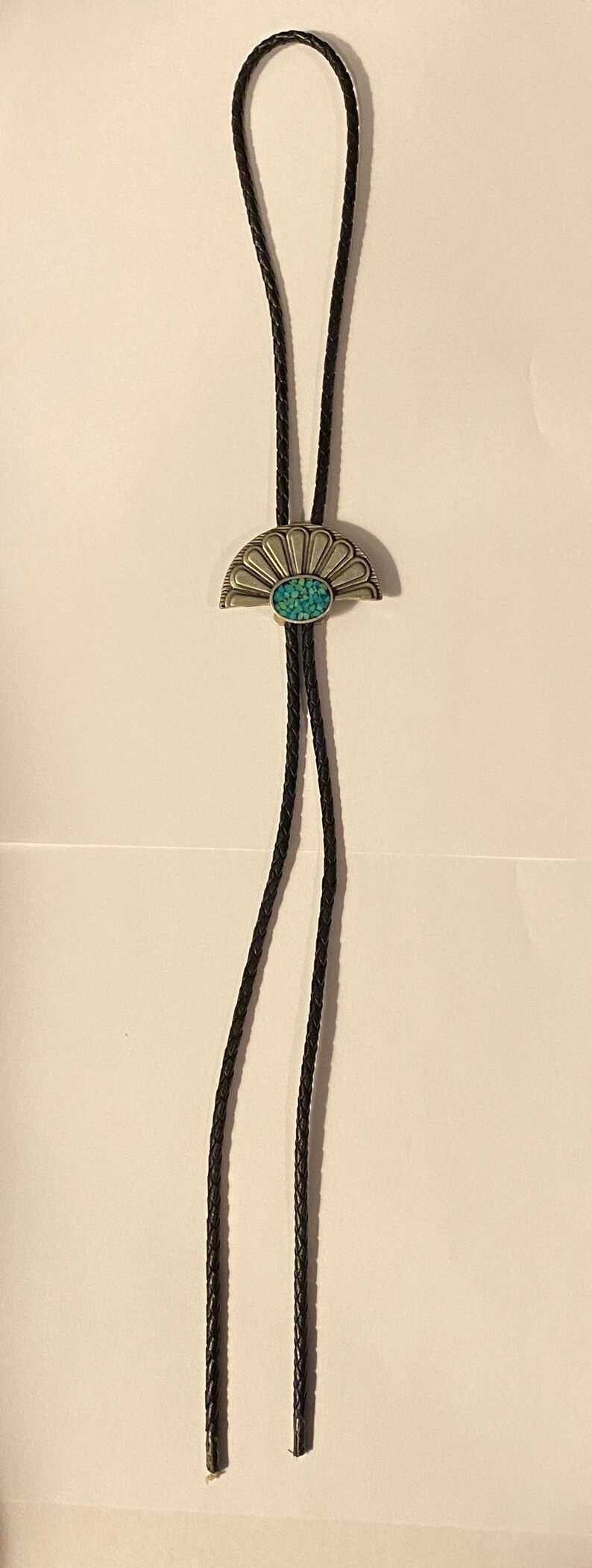 Vintage 1950/'s Turquoise /& Pewter Bolo Tie