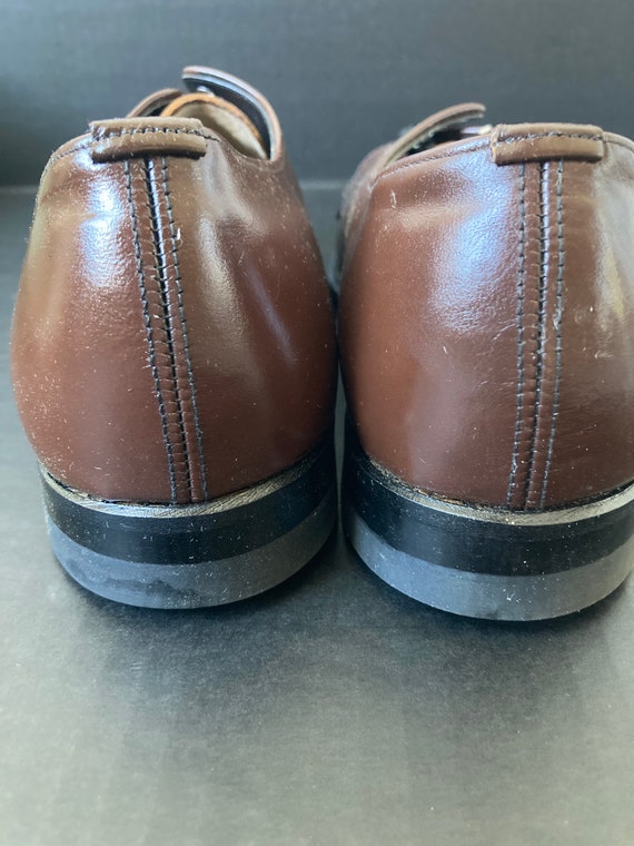 1950's-60's DEADSTOCK Rand Brown Leather Oxford S… - image 5