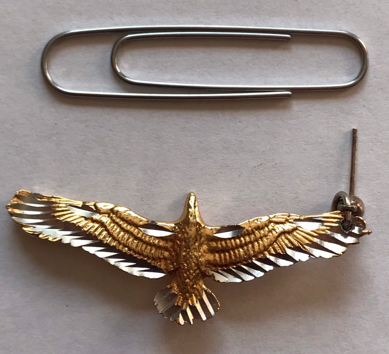 Gold Eagle Earrings Beautifully Detailed