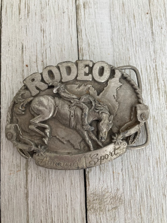 Vintage 1983 Siskiyou Rodeo Bronc Ride Heavy Pewter B… - Gem