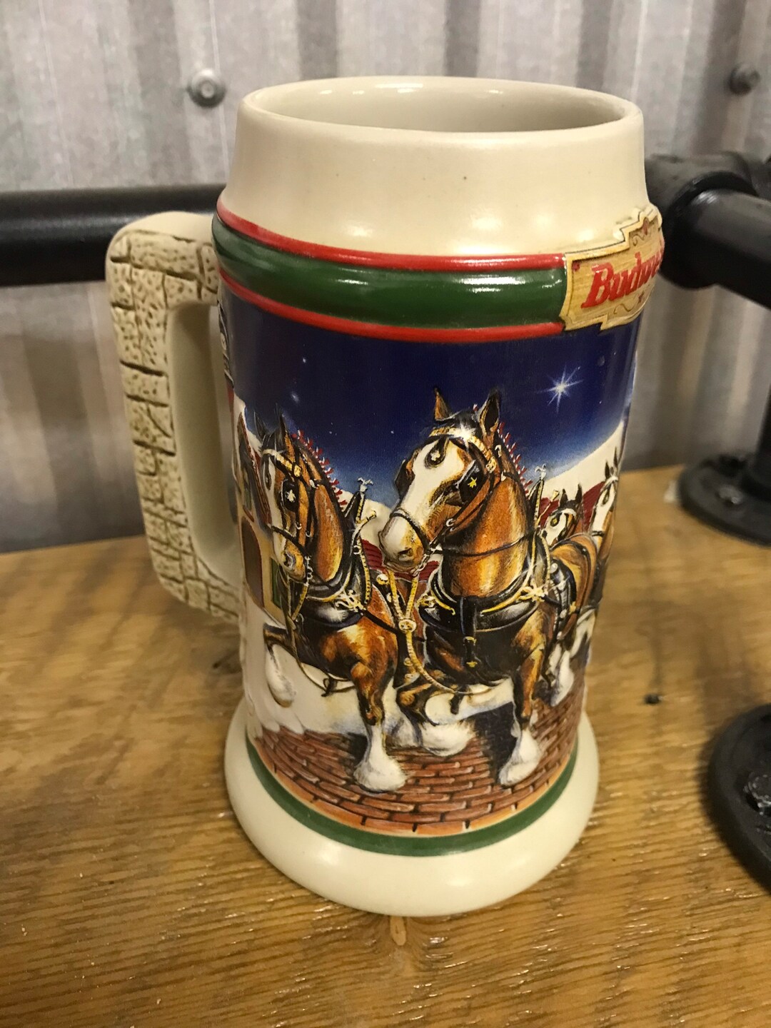 1998 Budweiser Holiday Beer Stein - Etsy