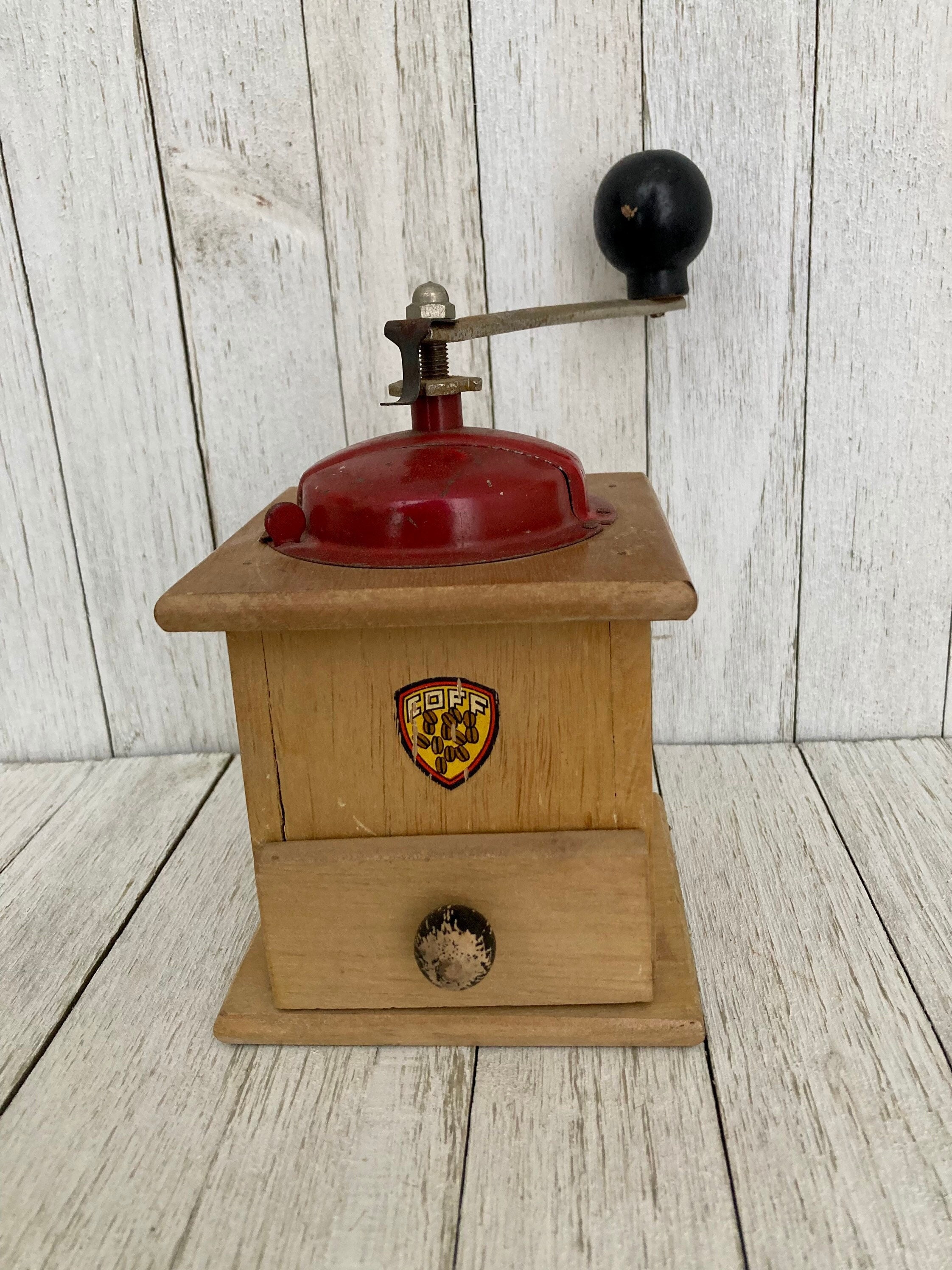 Vintage Coff Italian Coffee Grinder - Coffee Mill Wood and