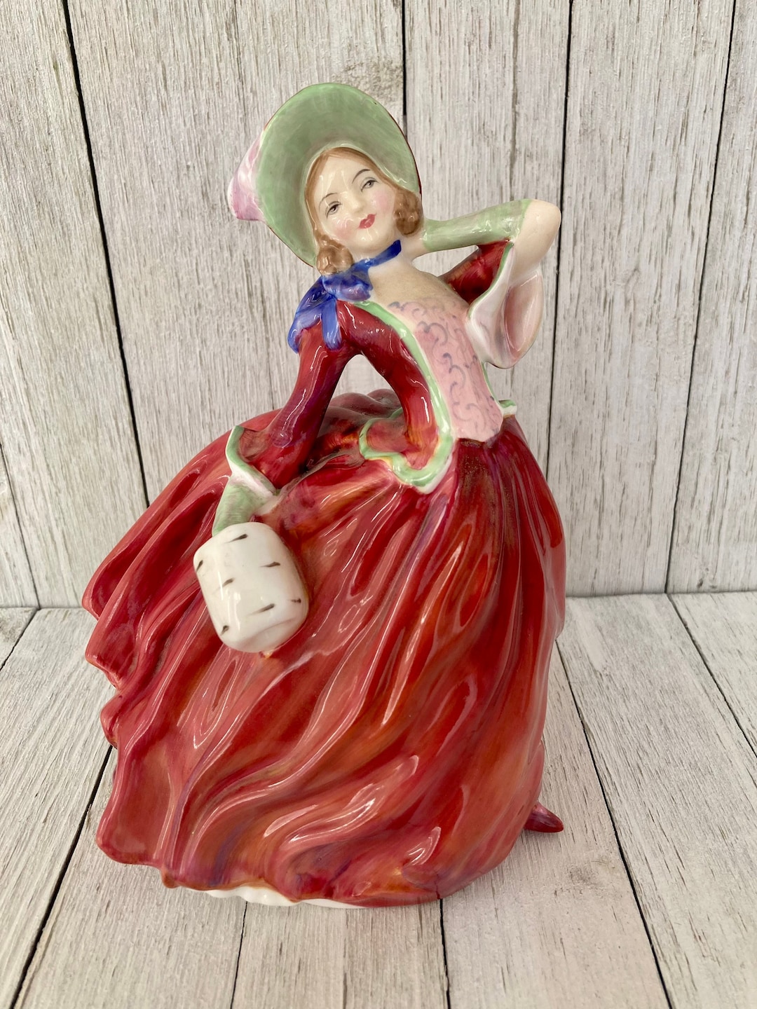 Vintage 1939 Royal Doulton Figurine Autumn Breezes Lady Figurine Etsy
