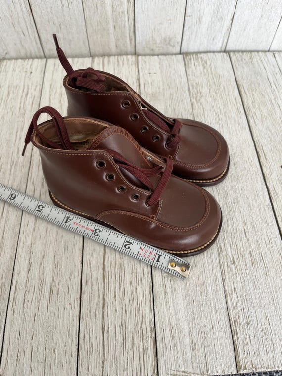 Vintage Baby Boys Brown Leather Oxford Shoes Baby/T… Gem