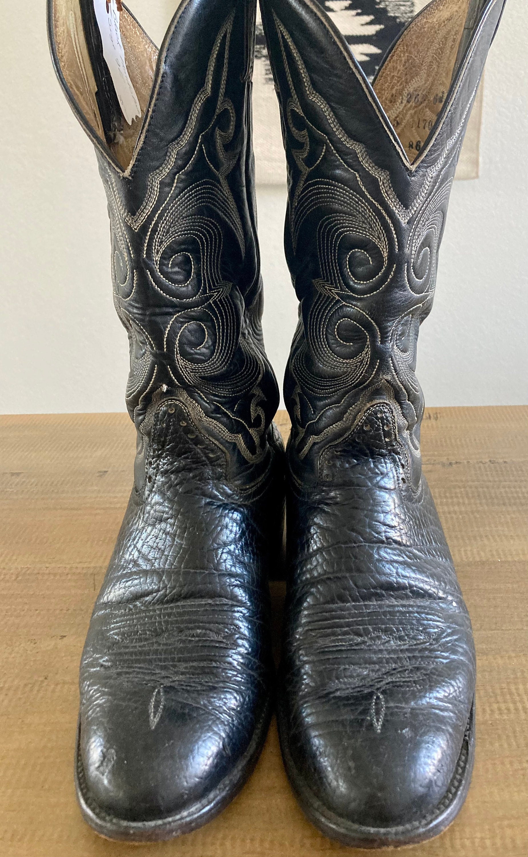Hondo Boots ブラック ヴィンテージ　ウエスタンブーツ　/P3092 Hondo Boots ブラック ヴィンテージ ウエスタンブーツ /P3092