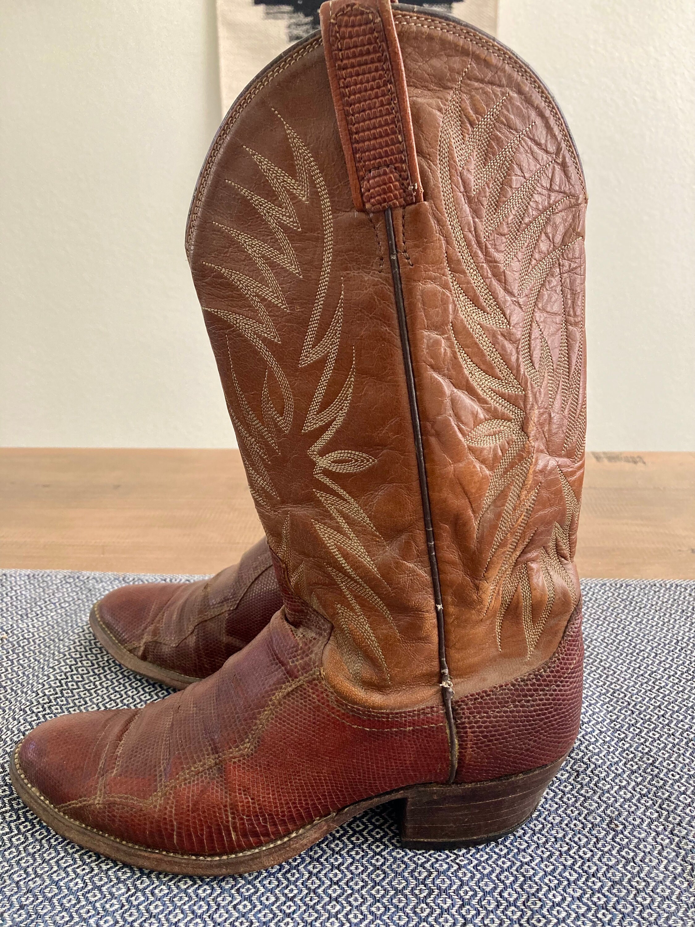 Vintage Dan Post Brown lizard skin and Leather Western Boot size 8 men’s Winston Dan Post Men main image 4