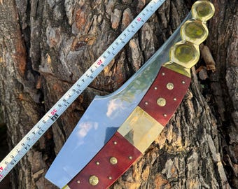 Handmade Giant 30" Inch Spanish Navaja Folding Knife, Micarta Handle With Rattle Snake Tail