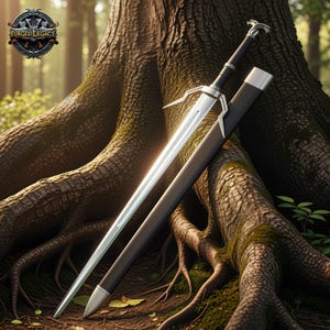 Hand-Forged Stainless Steel Viking Sword: Cosplay Display Collectible  Monster Hunter Inspired Replica with Leather Scabbard, Birthday Gift