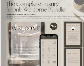 Airbnb Welcome Book Template Editable Digital Host Kit & Rental Guide