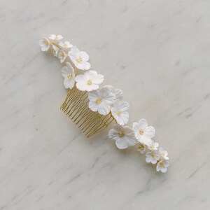 blossoms hair comb, bridal headpieces with clay flowers, wedding hair comb, wedding headpiece, BRISE style 21014