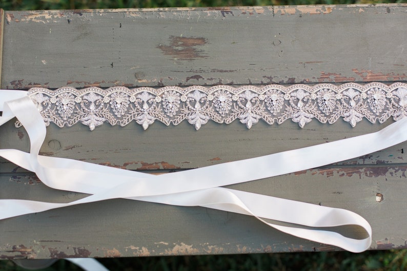 Embroidered wedding sash, beaded wedding belt, rhinestone bridal sash, wedding dress sash, crystal bridal belt, designer wedding sash FATOU image 3