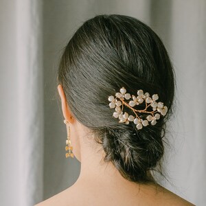 Braut Haarkamm, Hochzeit Kopfschmuck, Braut Perlen Haarteil, Hochzeit Kamm mit Hand verdrahtet Perlen, BISE Stil 21003