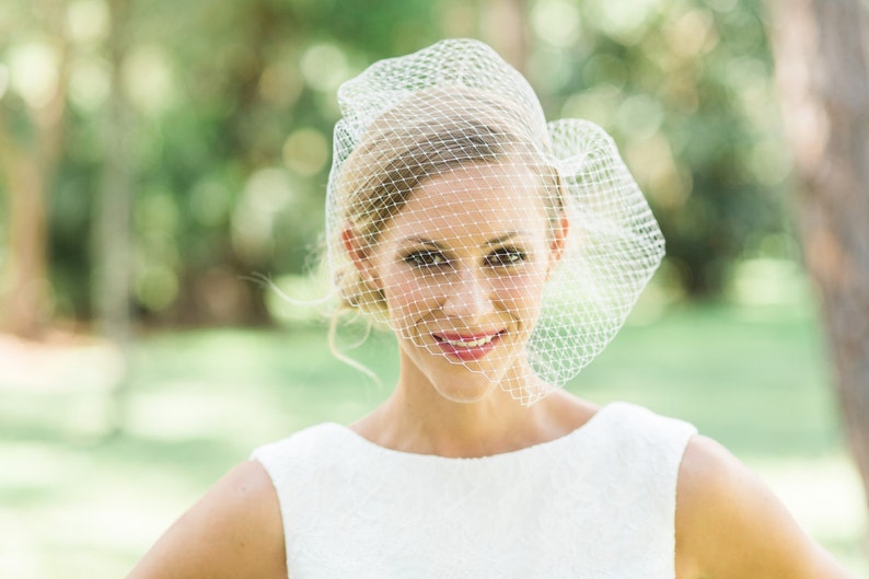 Veil wedding, Birdcage veil, wedding veil, Bridal veil, ivory birdcage veil , MACHA bridal veil ivory image 1