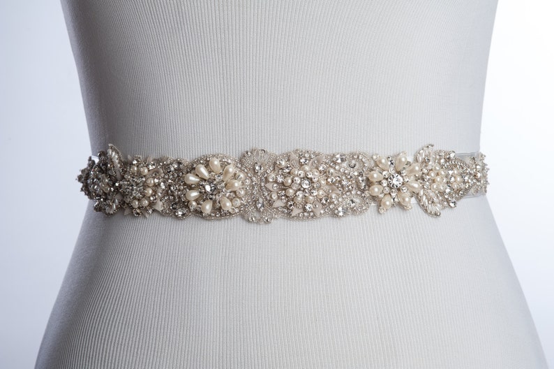 Beaded sash for wedding dress Clearance