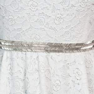 wedding belts Bea, silver bridal sash, bridesmaid sash image 1