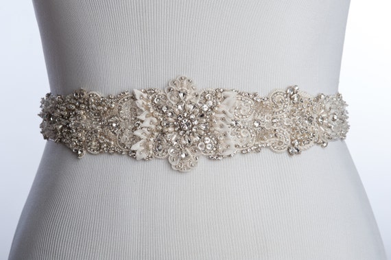 Beautiful Wedding Sash, Wedding Dress Sash, Beaded Bridal  display picture 2