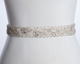 Christiane wedding sash | Bridal sash  | rhinestone beaded sash | bridal beaded sash