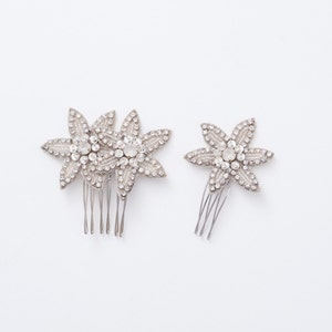 bridal hair comb set, wedding headpiece, crystal hair comb, bridesmaids gift, Wedding Hair Comb Silver Rhinestone Hair Comb, Stars hair comb