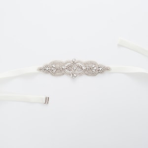 wedding fitted belt | bridal belt with clasp | hand beaded petite bridal or bridesmaids belt - SB170673
