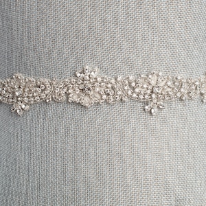 Rennes Bridal sash, wedding crystal belt, vine crystal sash, wedding dress sash, Rhinestones sash, vintage crystal sash, wedding sash