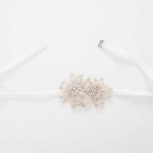 bridal fitted belt | beaded silk flower bridal sash | bridesmaids belt | ivory bridal sash | ivory wedding belt | fitted wedding sash |