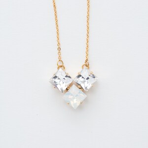 collana di cristallo opale bianco, collana da sposa, gioielli da sposa, collana per la sposa