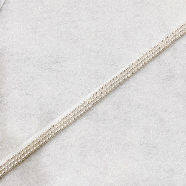 3L pearls sash, all pearls bridal sash, pearls dress sash, wedding sash - 3L PERLES Style 22053