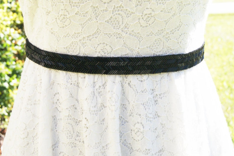 wedding belts Bea, silver bridal sash, bridesmaid sash image 5