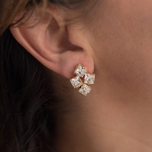 petite swarovski crystal earrings, clear crystal wedding earrings, for the bride, bridesmaids gift