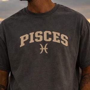 Vintage Pisces Zodiac Shirt, Collegiate Astrology Graphic Tee, Retro Varsity Top