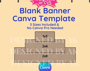 Redigerbara Canva-bannermallar (3 storlekar ingår - 1x3, 2x6, 2x8)