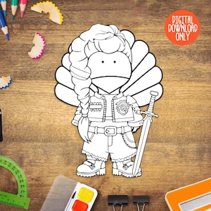 KPOP Demon Hunters Turkey Disguise Printable, Rumi Thanks giving Kids Activity and Craft Kit, Saja Girls Huntrix Activity, Instant Download