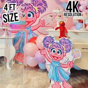 Abby PNG, Printable Sesame cutouts Standee Party Props –Abby Sesame cutouts, Birthday Decorations for Kids' Parties (Digital Download)