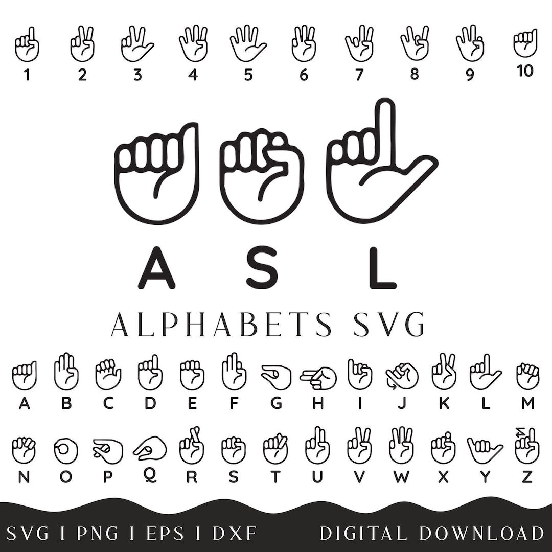 American Sign Language (ASL) Complete Alphabet and Numbers 0-10 Bundle ...