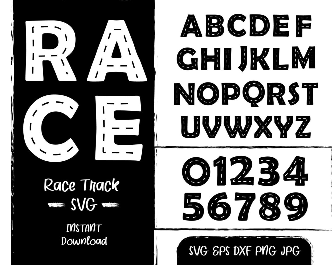 Letter R Racing Track Race Track Alphabet SVG, Road Numbers, Car Racing, Road Bundle, Letters ...