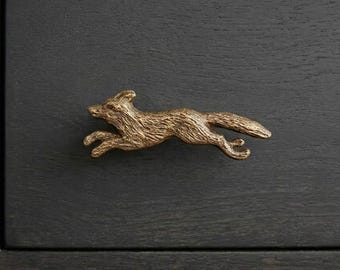 Gold Fox Knob Door Drawer Pull Kitchen Cabinet Dresser Handle