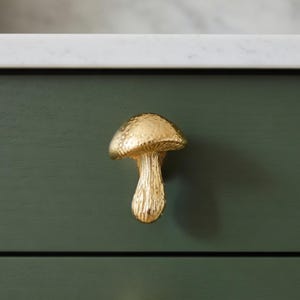 Gold Mushroom Metal Knob Door Drawer Pull Kitchen Cabinet Dresser Handle