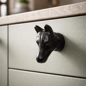 Black Horse Metal Knob Door Drawer Pull Kitchen Cabinet Dresser Handle