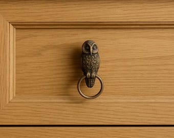 Owl Ring Pull Knob Door Drawer Pull Kitchen Cabinet Dresser Handle