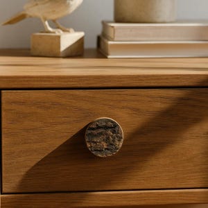 brown knobs for dresser Boho Mandala Spiral Drawer Pulls  Brown Abstract Cabinet Knobs Set #2 (6 knobs) / Extra Small
